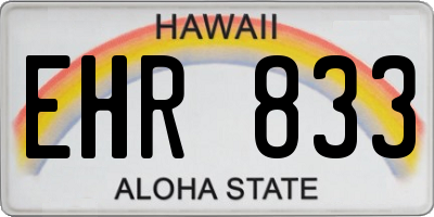 HI license plate EHR833