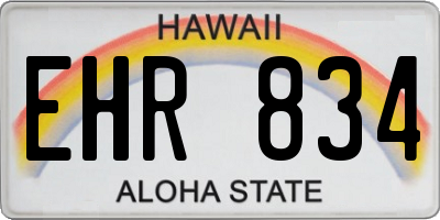 HI license plate EHR834