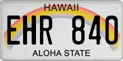 HI license plate EHR840