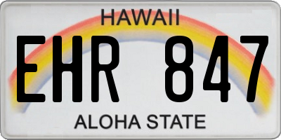 HI license plate EHR847