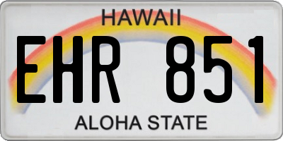 HI license plate EHR851