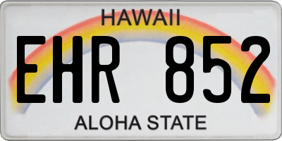 HI license plate EHR852