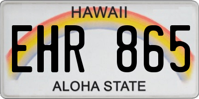 HI license plate EHR865