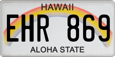 HI license plate EHR869