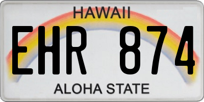 HI license plate EHR874