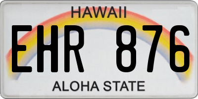 HI license plate EHR876