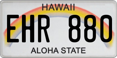 HI license plate EHR880
