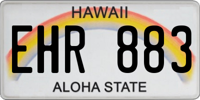 HI license plate EHR883
