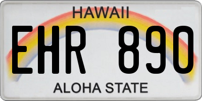 HI license plate EHR890
