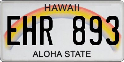 HI license plate EHR893
