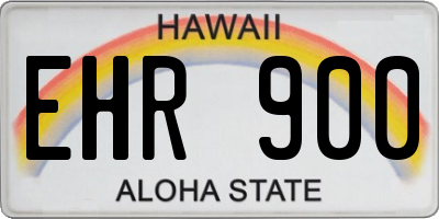HI license plate EHR900