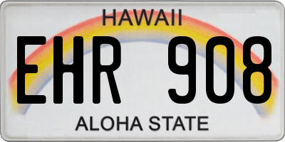 HI license plate EHR908