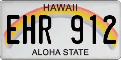 HI license plate EHR912