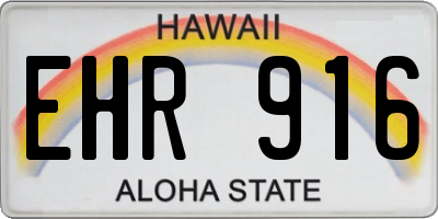 HI license plate EHR916