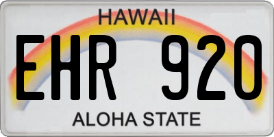HI license plate EHR920