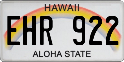 HI license plate EHR922