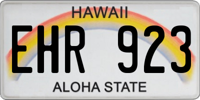 HI license plate EHR923