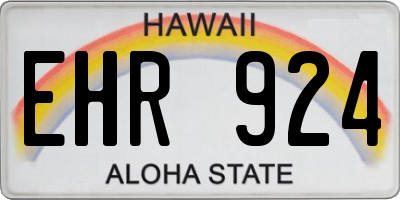 HI license plate EHR924