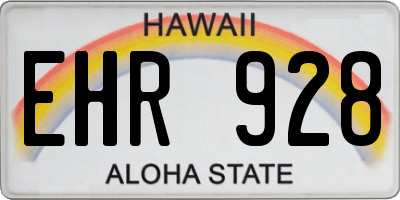 HI license plate EHR928