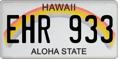 HI license plate EHR933