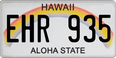 HI license plate EHR935