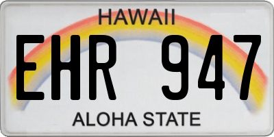 HI license plate EHR947