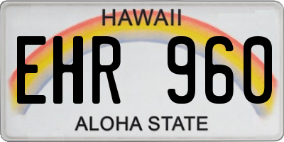 HI license plate EHR960