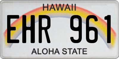 HI license plate EHR961