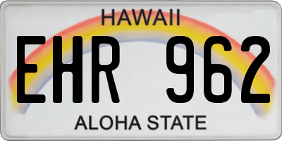 HI license plate EHR962