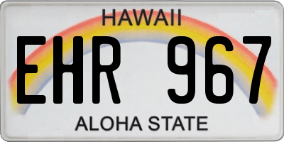 HI license plate EHR967