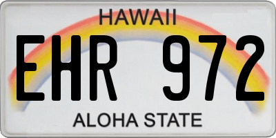 HI license plate EHR972