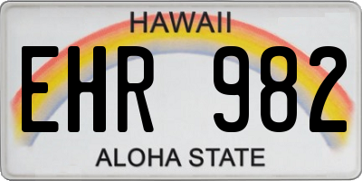 HI license plate EHR982