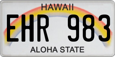 HI license plate EHR983