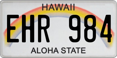 HI license plate EHR984