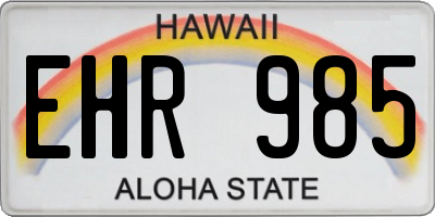 HI license plate EHR985