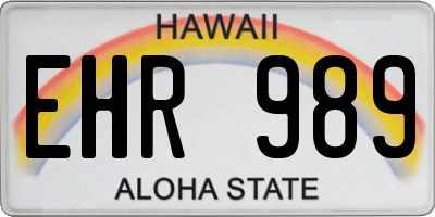 HI license plate EHR989