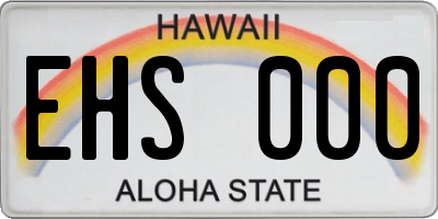 HI license plate EHS000