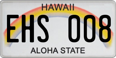 HI license plate EHS008
