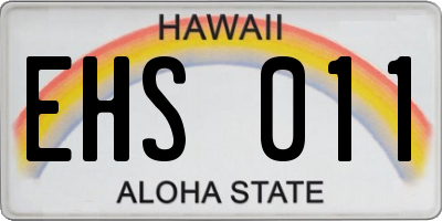 HI license plate EHS011