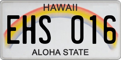HI license plate EHS016