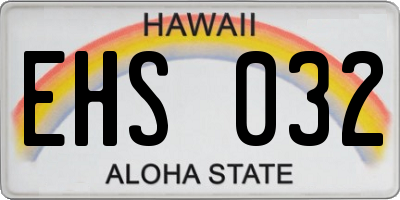 HI license plate EHS032