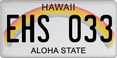 HI license plate EHS033