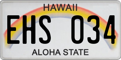 HI license plate EHS034