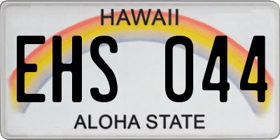 HI license plate EHS044