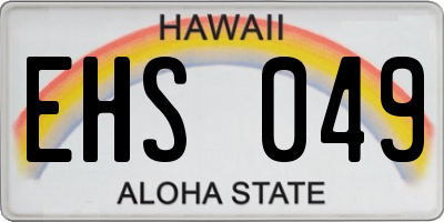 HI license plate EHS049