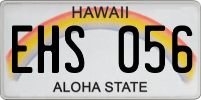 HI license plate EHS056