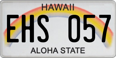 HI license plate EHS057