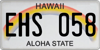 HI license plate EHS058
