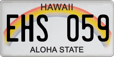 HI license plate EHS059