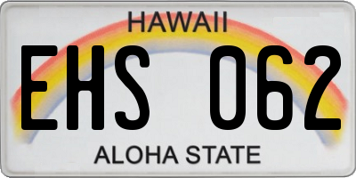 HI license plate EHS062